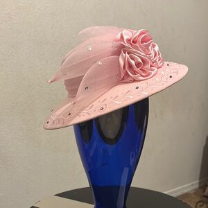Elegant Pink Women's Hat with Floral Design